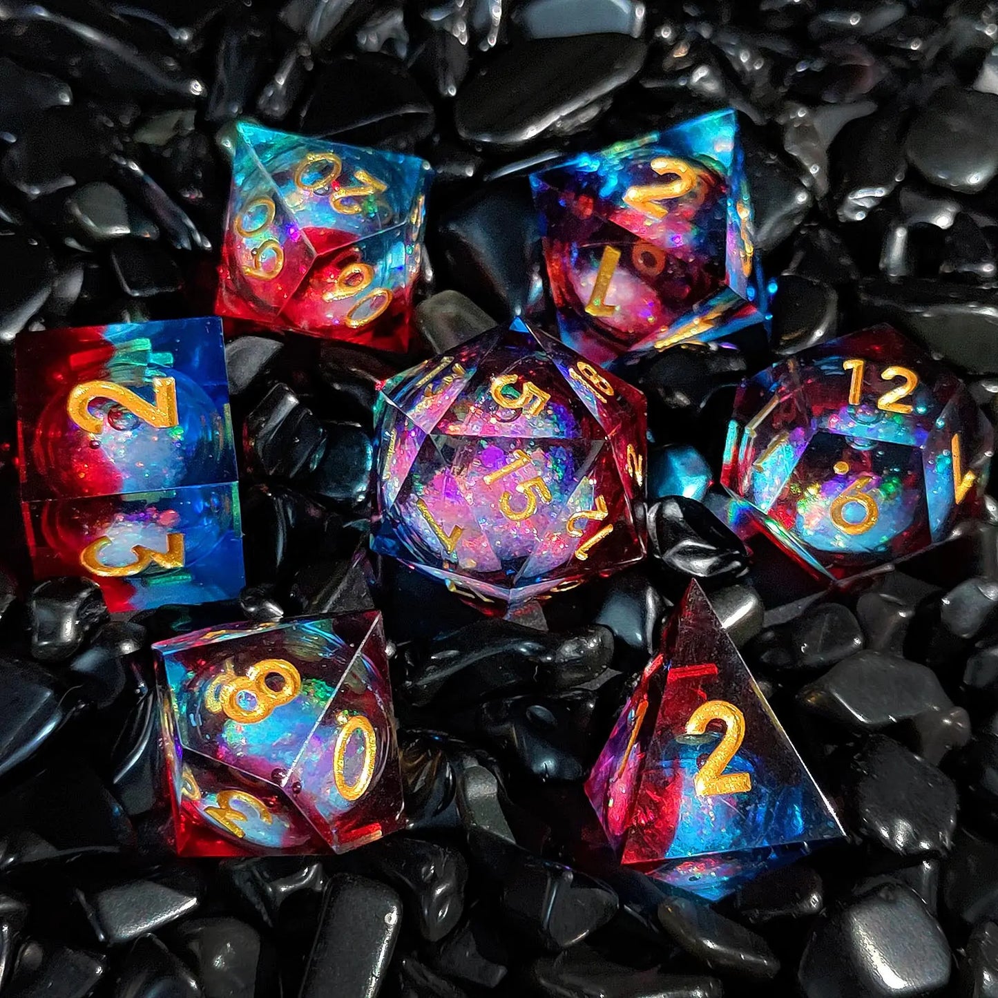 Resin Liquid Core Dice Set for DND & TRPG Games