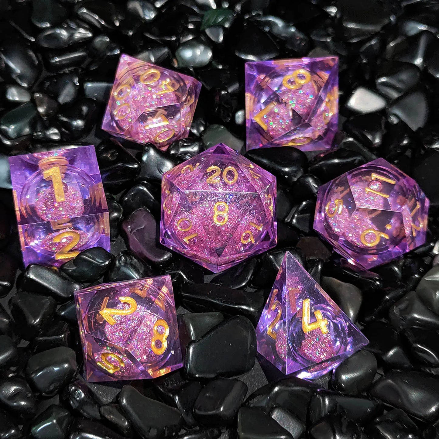 Resin Liquid Core Dice Set for DND & TRPG Games